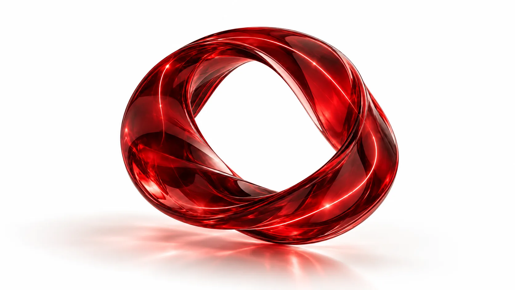 Continuous crimson glass loop
